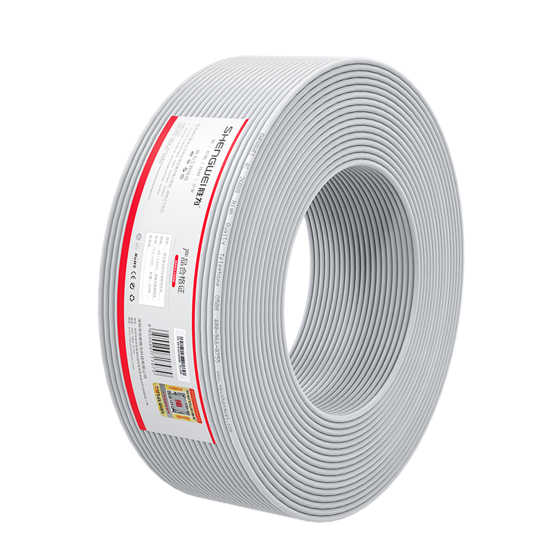 Tec-2100 telephone line 4-core single strand oxygen free copper wire core 0.4mm landline/fax machine telephone extension cable connection line 100m