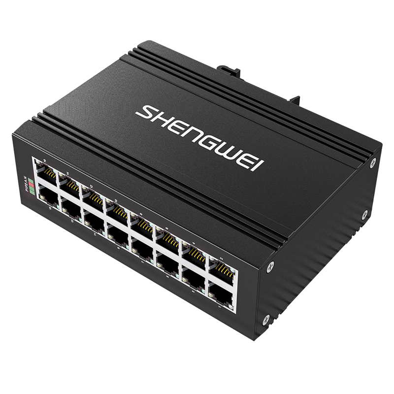 Bghj616t switch industrial 100m 16 port core network monitoring cabling switch non managed rail mountable cabinet with lightning protection