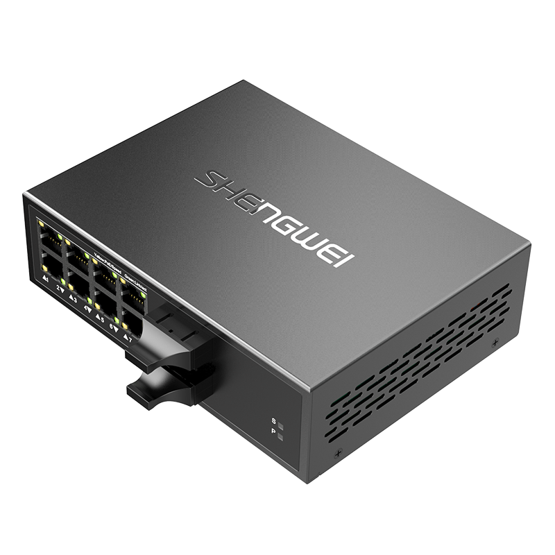 BGHJ208G two optical eight electric gigabit single-mode dual fiber optical transceiver Network monitoring SC interface gigabit adaptive optical transceiver 20KM