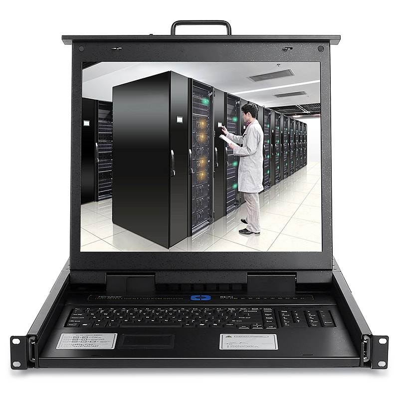 KS-1908LCD KVM切換器8口 帶19英寸LCD顯示器配VGA接口線 8進1出電腦轉換器鍵盤鼠標共享 