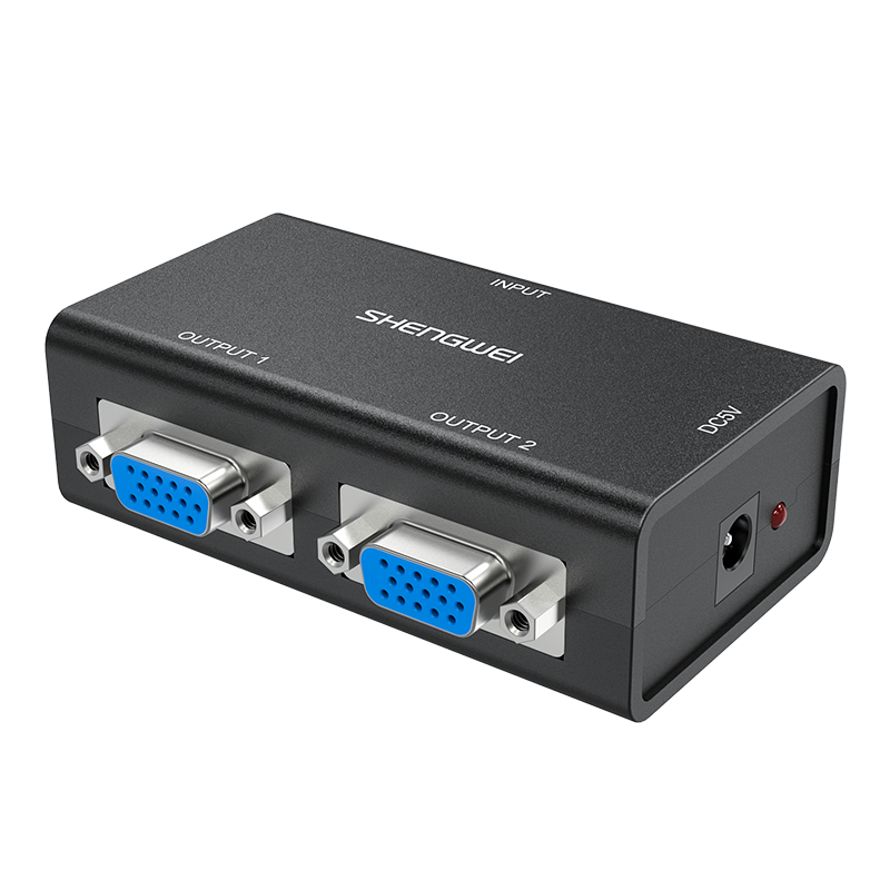VS-202 VGA分配器 一進二出高清視頻分屏器 電腦音視頻顯示器電視機一分二 2口共享器 