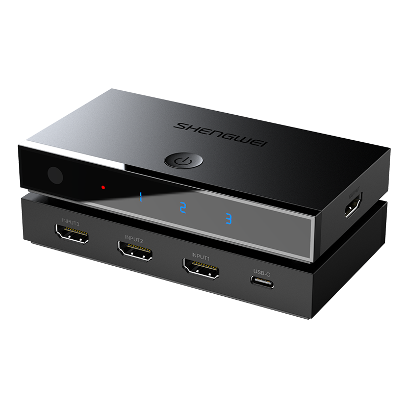 DHD2301G HDMI切換器2.0版3進1出 三進一出4K/60Hz高清視頻切屏器 筆記本電腦智能盒子接電視投影儀