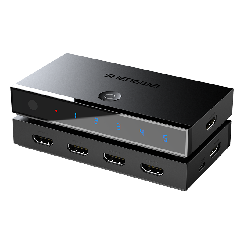 DHD2501G HDMI2.0切換器5進1出 五進一出4K/60Hz高清視頻切屏器 筆記本電腦智能盒子接電視投影儀