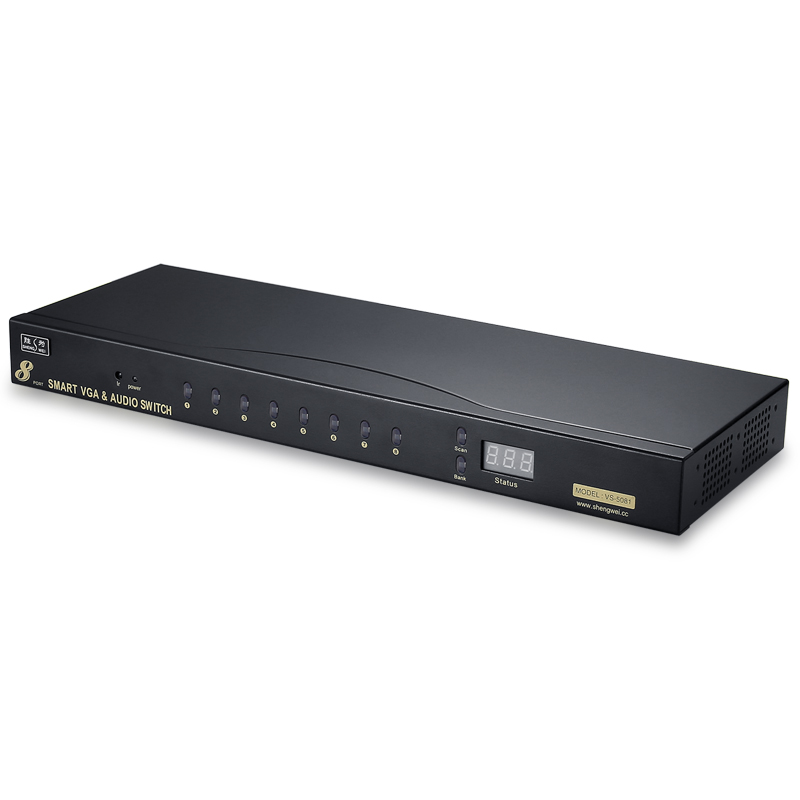 VS-5081 VGA切換器八進一出 電腦屏幕顯示器音視頻轉換器 遙控切換配原裝線 